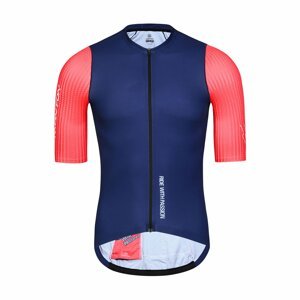 MONTON Cyklistický dres s krátkym rukávom - KUWAI - modrá/ružová 2XL