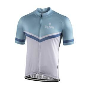 BIANCHI MILANO Cyklistický dres s krátkym rukávom - OLLASTU - biela/svetlo modrá 2XL