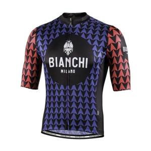 BIANCHI MILANO Cyklistický dres s krátkym rukávom - MASSARI - modrá/ružová 2XL
