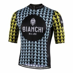 BIANCHI MILANO Cyklistický dres s krátkym rukávom - MASSARI - svetlo modrá/žltá 2XL