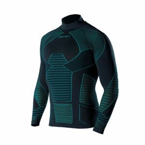 BIOTEX Cyklistické tričko s dlhým rukávom - ICEBREAK - čierna/svetlo modrá M-L