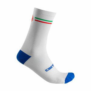 CASTELLI Cyklistické ponožky klasické - ITALIA 15 - biela/svetlo modrá