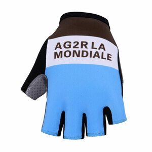 BONAVELO Cyklistické rukavice krátkoprsté - AG2R 2019 - hnedá/modrá/biela S