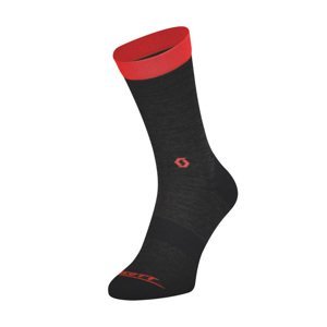SCOTT Cyklistické ponožky klasické - TRAIL CREW - červená/šedá