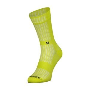SCOTT Cyklistické ponožky klasické - PERFORMANCE CREW - čierna/žltá 42-44