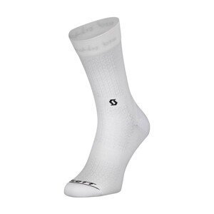 SCOTT Cyklistické ponožky klasické - PERFORMANCE CREW - biela/čierna