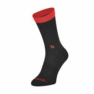 SCOTT Cyklistické ponožky klasické - TRAIL CREW - šedá/červená 45-47
