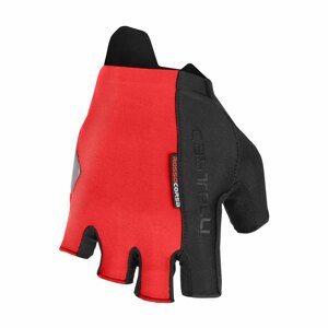 CASTELLI Cyklistické rukavice krátkoprsté - ROSSO CORSA ESPRESSO - červená/čierna M