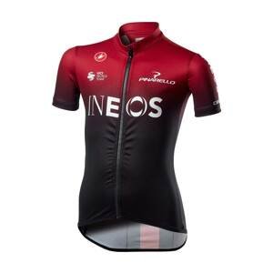CASTELLI Cyklistický dres s krátkym rukávom - INEOS 2020 KIDS - červená/čierna
