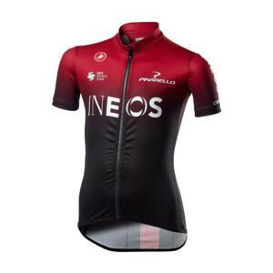CASTELLI Cyklistický dres s krátkym rukávom - INEOS 2020 KIDS - čierna/červená 6Y