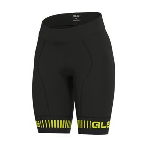 ALÉ Cyklistické nohavice krátke bez trakov - STRADA LADY - čierna/žltá S