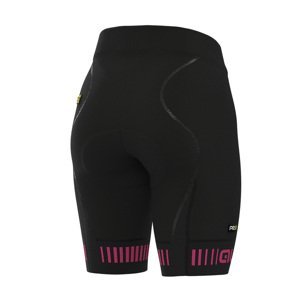 ALÉ Cyklistické nohavice krátke bez trakov - STRADA LADY - čierna/ružová L
