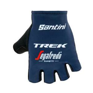 SANTINI Cyklistické rukavice krátkoprsté - TREK SEGAFREDO 2021 - modrá