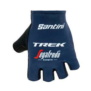 SANTINI Cyklistické rukavice krátkoprsté - TREK SEGAFREDO 2021 - modrá M