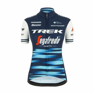 SANTINI Cyklistický dres s krátkym rukávom - TREK 2020 LADY - biela/modrá