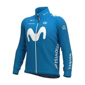 ALÉ Cyklistická zateplená bunda - MOVISTAR 2020 - svetlo modrá