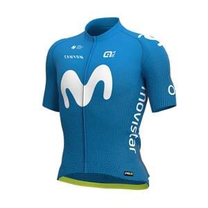 ALÉ Cyklistický dres s krátkym rukávom - MOVISTAR 2021 PR-R - svetlo modrá L