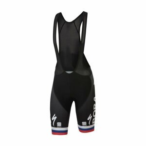 SPORTFUL Cyklistické nohavice krátke s trakmi - BORA HANSGROHE 2020 - čierna/viacfarebná L
