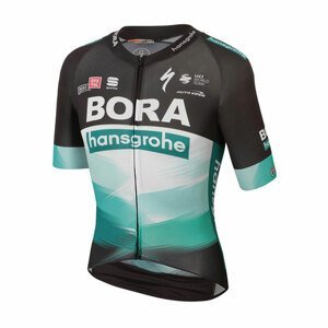 SPORTFUL Cyklistický dres s krátkym rukávom - BORA HANSGROHE 2020 - čierna/zelená 3XL