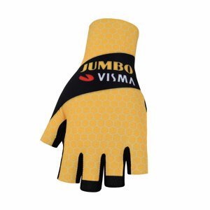 BONAVELO Cyklistické rukavice krátkoprsté - JUMBO-VISMA 2020 - čierna/žltá