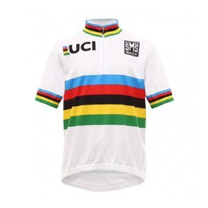 SANTINI Cyklistický dres s krátkym rukávom - UCI KIDS - viacfarebná/biela 9Y