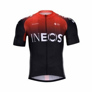 BONAVELO Cyklistický dres s krátkym rukávom - INEOS 2020 - červená/oranžová/čierna S