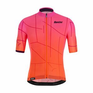 SANTINI Cyklistický dres s krátkym rukávom - TONO PURO - ružová/bordová/oranžová
