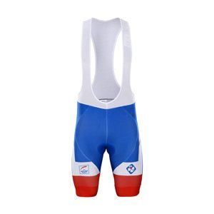 BONAVELO Cyklistické nohavice krátke s trakmi - GROUPAMA FDJ 2020 - červená/biela/modrá XL