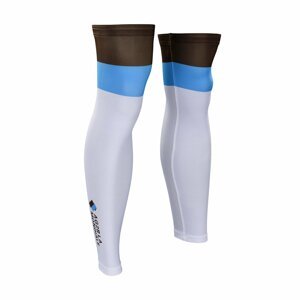 BONAVELO Cyklistické návleky na nohy - AG2R 2020 - biela/hnedá/modrá M
