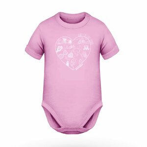 detské body - BABY CYCLING LOVER - ružová 0-6 MONTHS