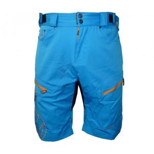 HAVEN Cyklistické nohavice krátke bez trakov - NAVAHO SLIMFIT - oranžová/modrá XL