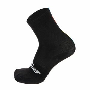 SANTINI Cyklistické ponožky klasické - UCI RAINBOW - čierna
