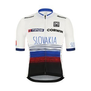 SANTINI Cyklistický dres s krátkym rukávom - TEAM SLOVAKIA 2020 - biela/červená/modrá
