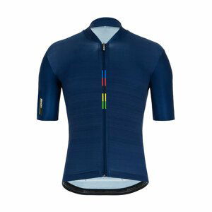 SANTINI Cyklistický dres s krátkym rukávom - UCI RAINBOW CLASSE - modrá XL