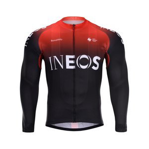 BONAVELO Cyklistický dres s dlhým rukávom letný - INEOS 2020 SUMMER - čierna/červená S