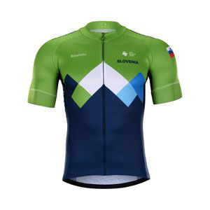 BONAVELO Cyklistický dres s krátkym rukávom - SLOVENIA - modrá/zelená 6XL