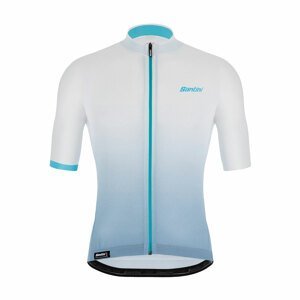 SANTINI Cyklistický dres s krátkym rukávom - KARMA LUCE - biela/svetlo modrá 3XL