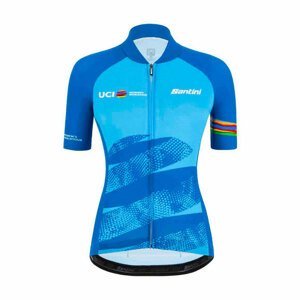 SANTINI Cyklistický dres s krátkym rukávom - UCI WORLD LADY - svetlo modrá XS