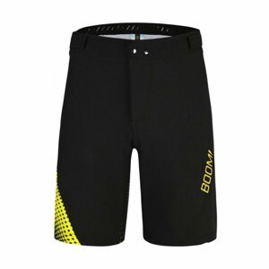 MONTON Cyklistické nohavice krátke bez trakov - BOOM MTB - čierna/žltá 2XL