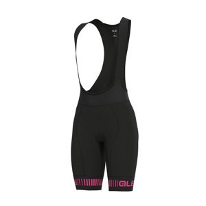 ALÉ Cyklistické nohavice krátke s trakmi - STRADA LADY - ružová/čierna XL