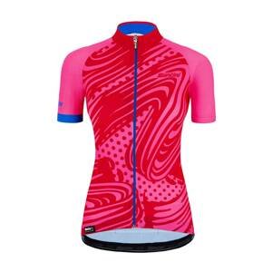 SANTINI Cyklistický dres s krátkym rukávom - GIADA POP LADY - modrá/ružová XL
