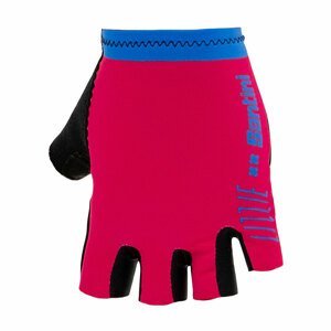 SANTINI Cyklistické rukavice krátkoprsté - LUCE - ružová/modrá