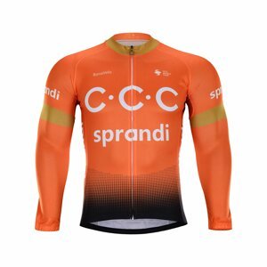 BONAVELO Cyklistický dres s dlhým rukávom zimný - CCC 2020 WINTER - čierna/oranžová 2XL