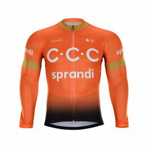 BONAVELO Cyklistický dres s dlhým rukávom zimný - CCC 2020 WINTER - oranžová/čierna XL