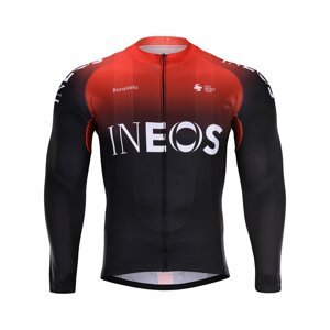 BONAVELO Cyklistický dres s dlhým rukávom zimný - INEOS 2020 WINTER - čierna/červená XL