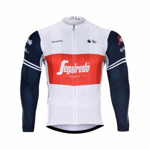 BONAVELO Cyklistický dres s dlhým rukávom zimný - TREK 2020 WINTER - červená/modrá/biela L