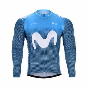 BONAVELO Cyklistický dres s dlhým rukávom zimný - MOVISTAR 2020 WINTER - modrá/biela S