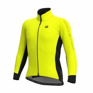 ALÉ Cyklistická zateplená bunda - FONDO WINTER - čierna/žltá 4XL