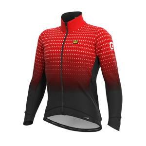 ALÉ Cyklistická zateplená bunda - BULLET DWR STRETCH - čierna/červená