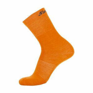 SANTINI Cyklistické ponožky klasické - WOOL - oranžová